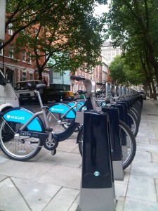 Bike docking station outside the office